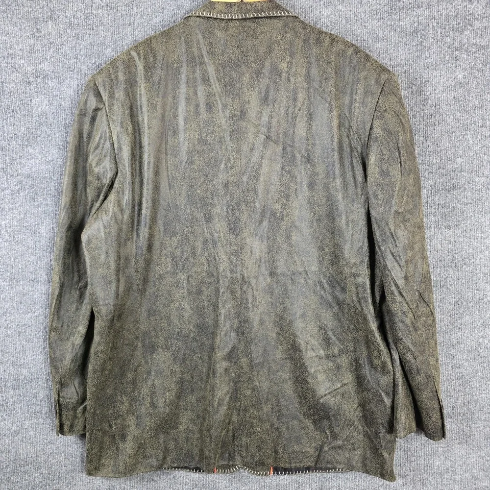 Venzetti Blazer Mens XXL Distressed Faux Leather Rockabilly Western Whipstitch